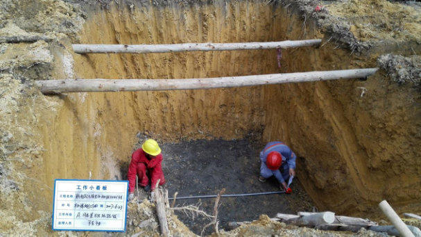 110kV新桂送变电工程(新桂变π接里西桃线110kV线路工程)里明侧A腿基础验收